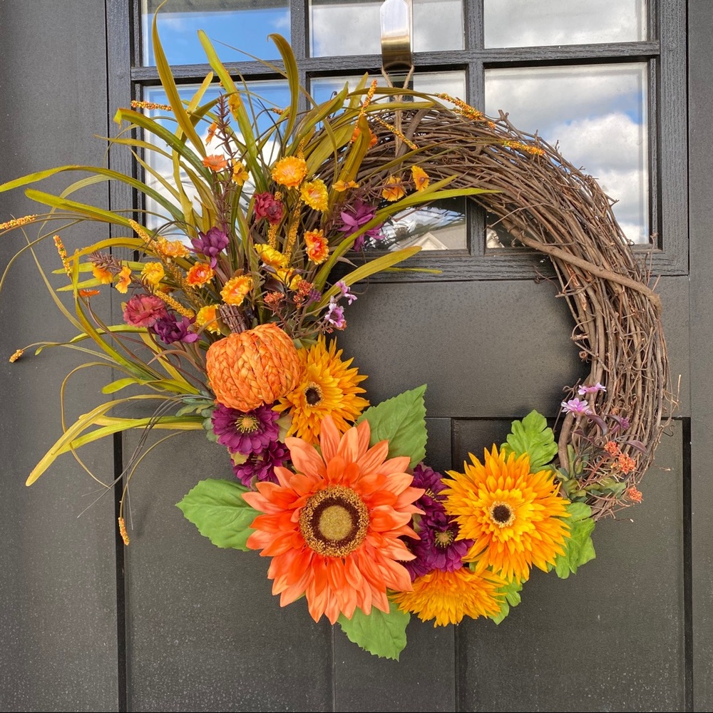 Handmade Fall Floral Wreath